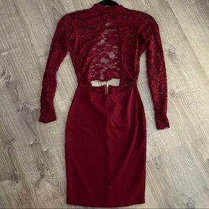 Deep red lace dress